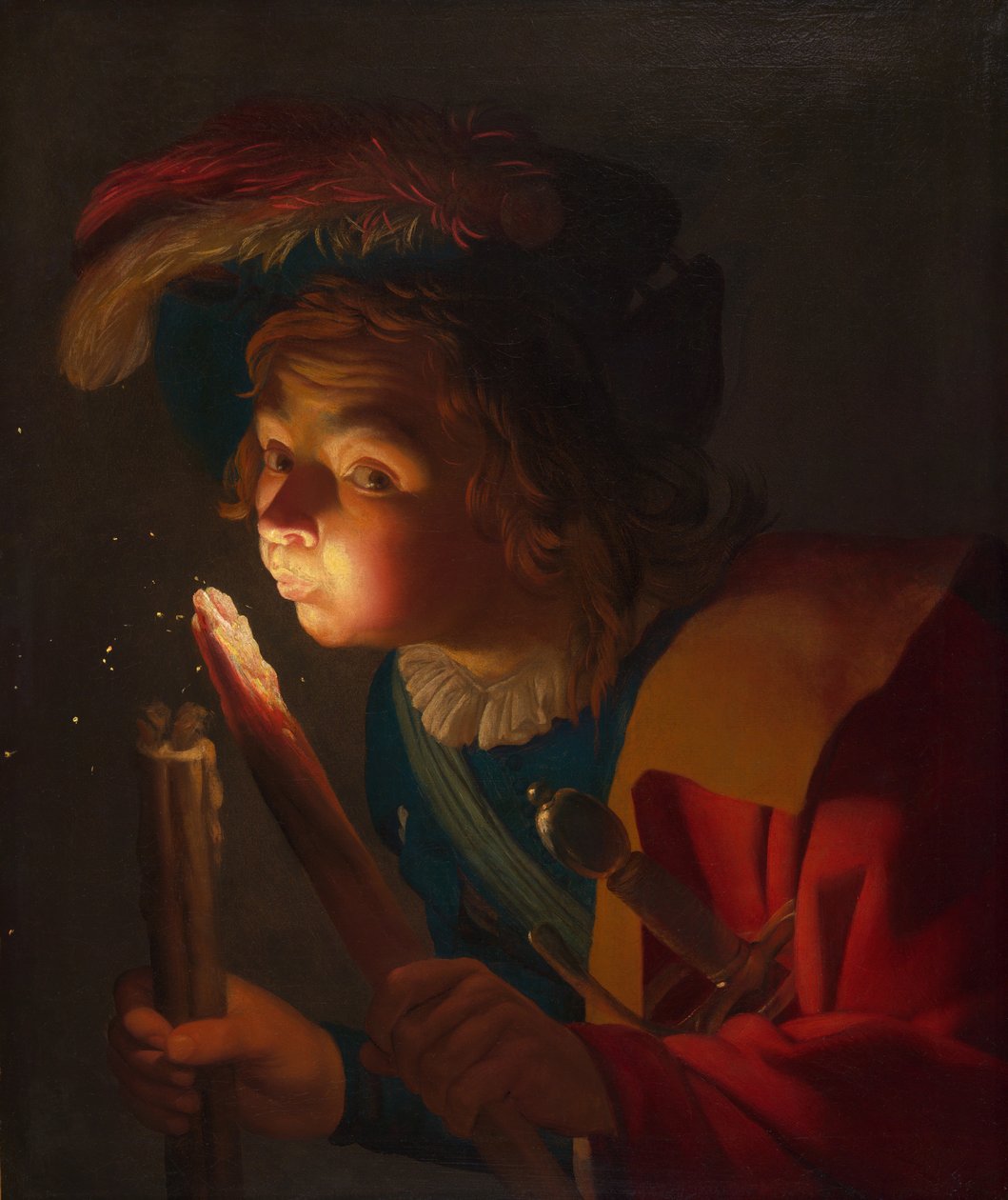 Chlapec foukající na oheň, 162122. od Gerrit van Honthorst