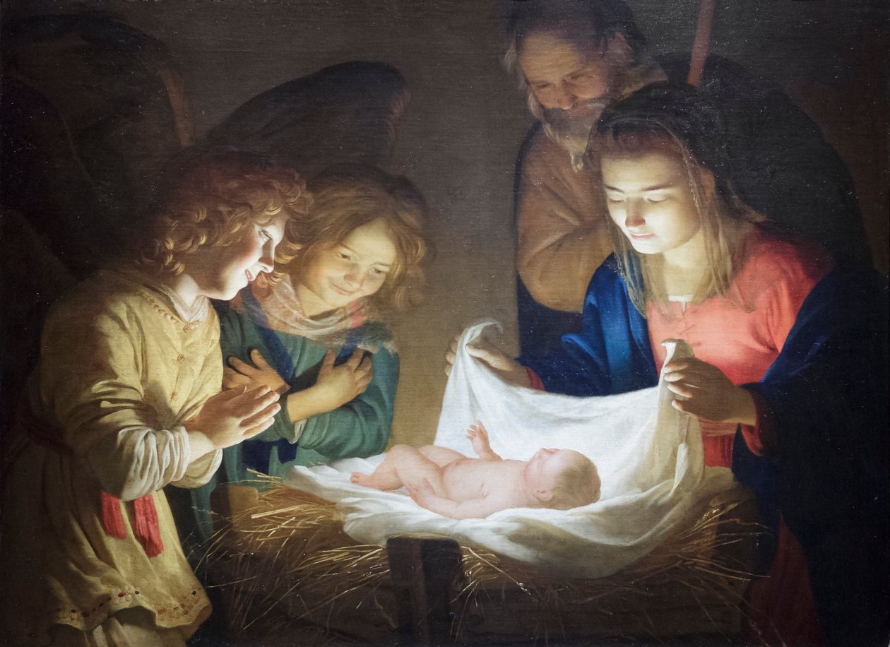 Lapsen palvonta od Gerrit van Honthorst