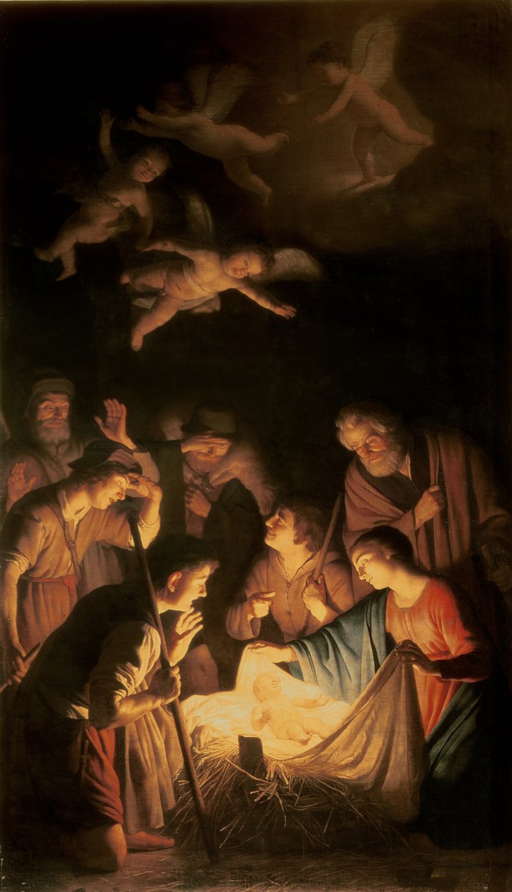 Klanění pastýřů, 1617 od Gerrit van Honthorst