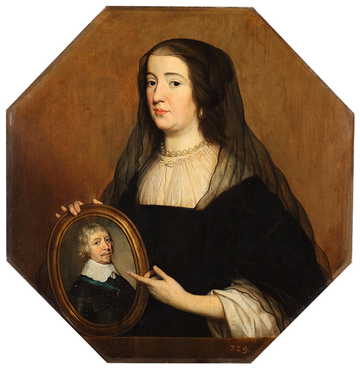 Amalie von Solms (1602-1675) in Witwentracht od Gerrit van Honthorst
