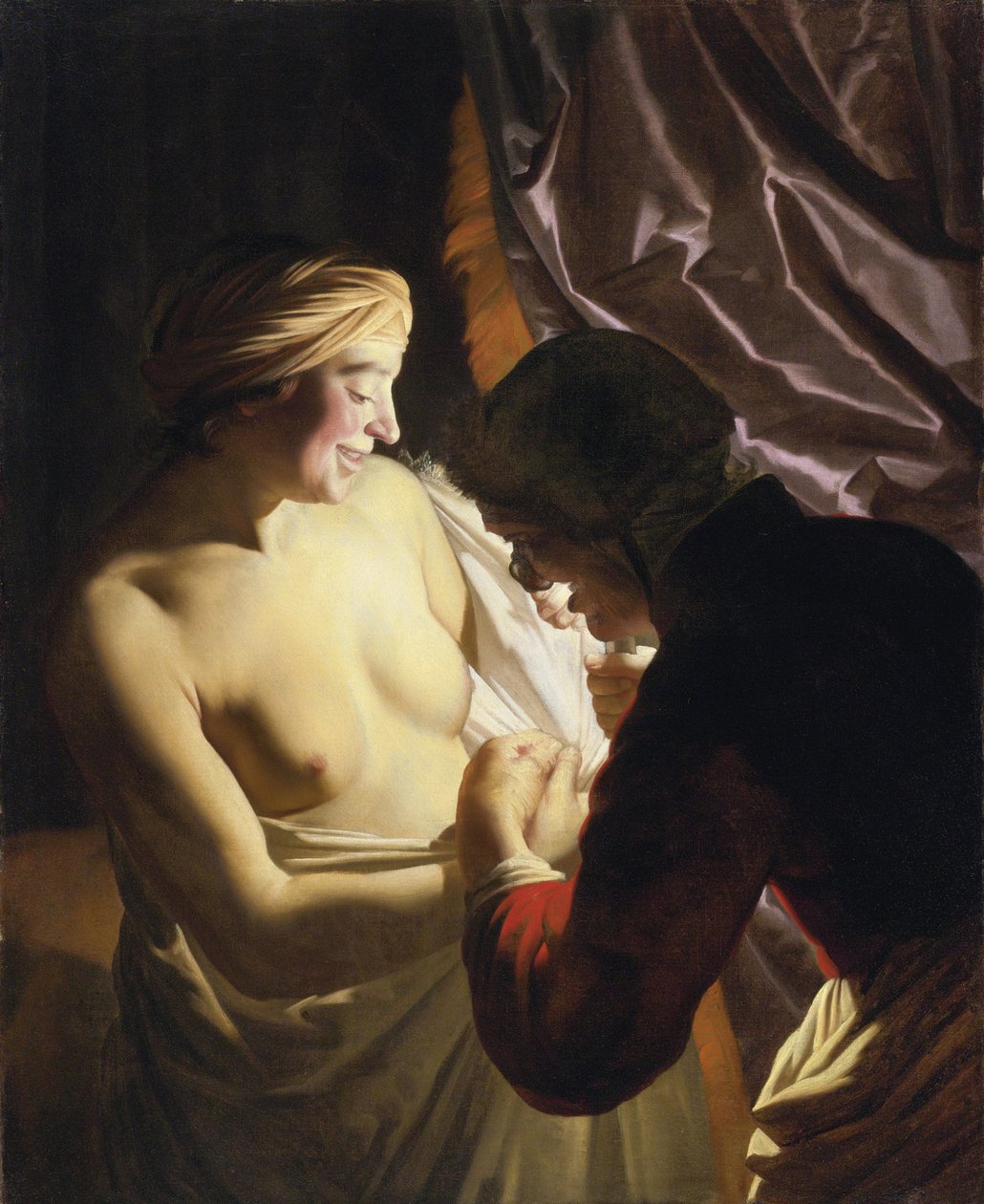 Lov na blechy - Honthorst, Gerrit, van (1590-1656), c. 1620 - Olej na plátně od Gerrit van Honthorst