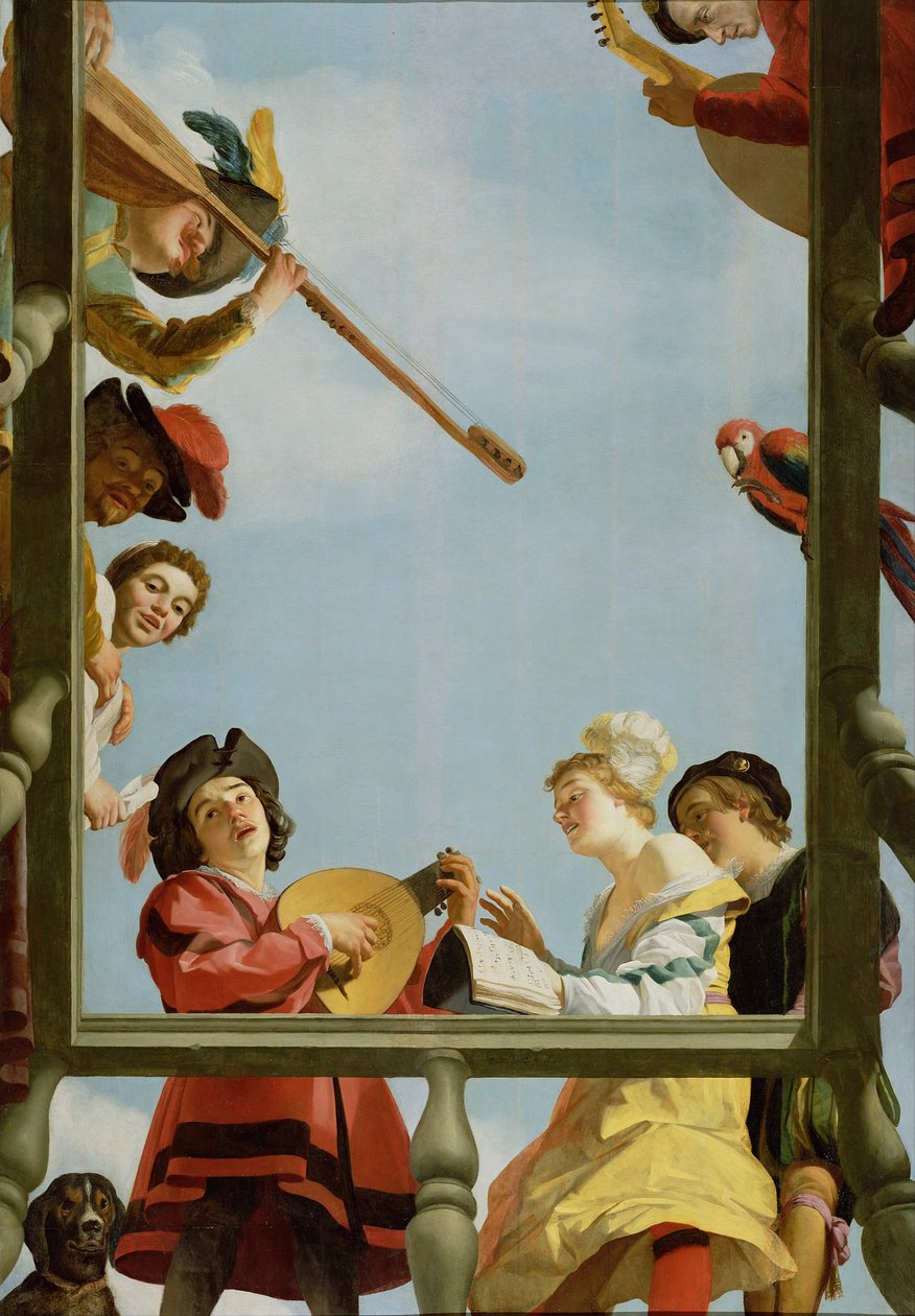 Hudební skupina na balkóně, 1622 od Gerrit van Honthorst