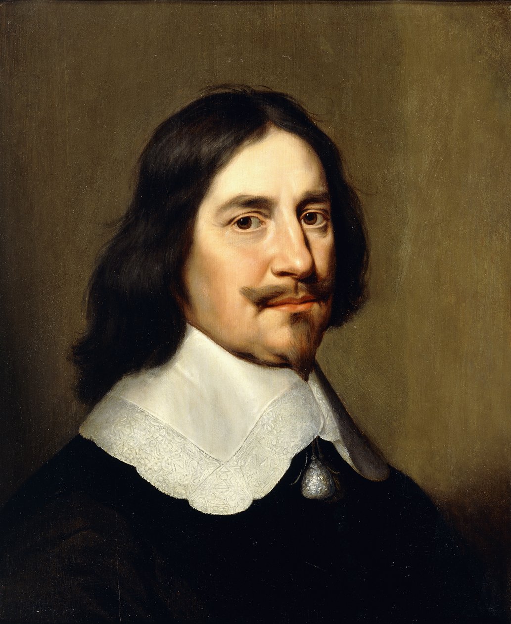Portrét gentlemana, délka přes prsa, v černém, od Gerrit van Honthorst