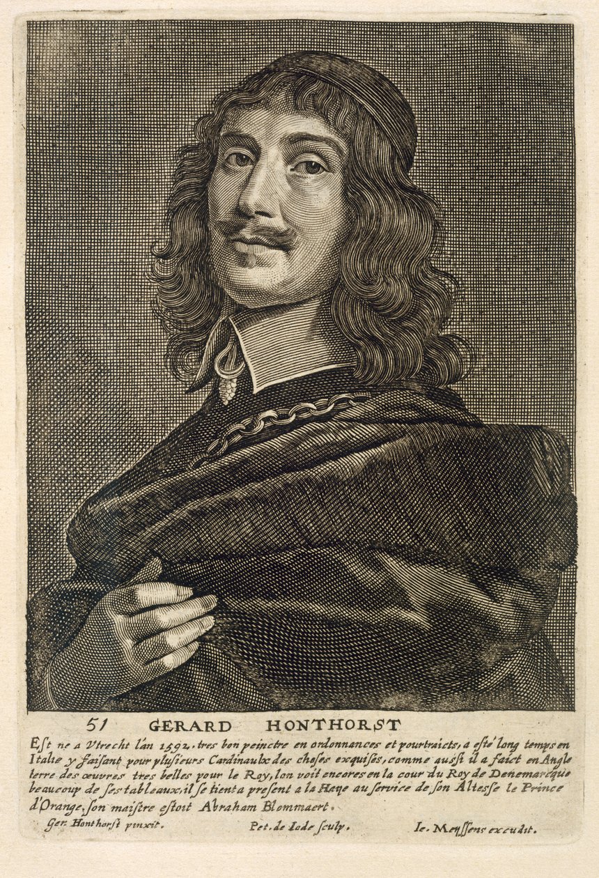 Autoportrét, vyryl Johannes Meyssens (1612-70) od Gerrit van Honthorst