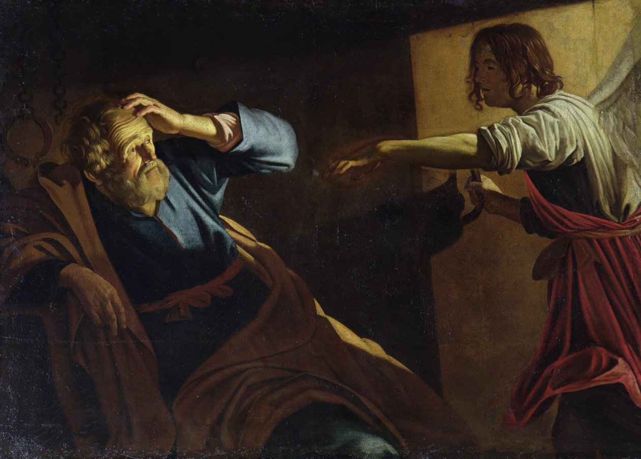 Svatý Petr propuštěn z vězení od Gerrit van Honthorst