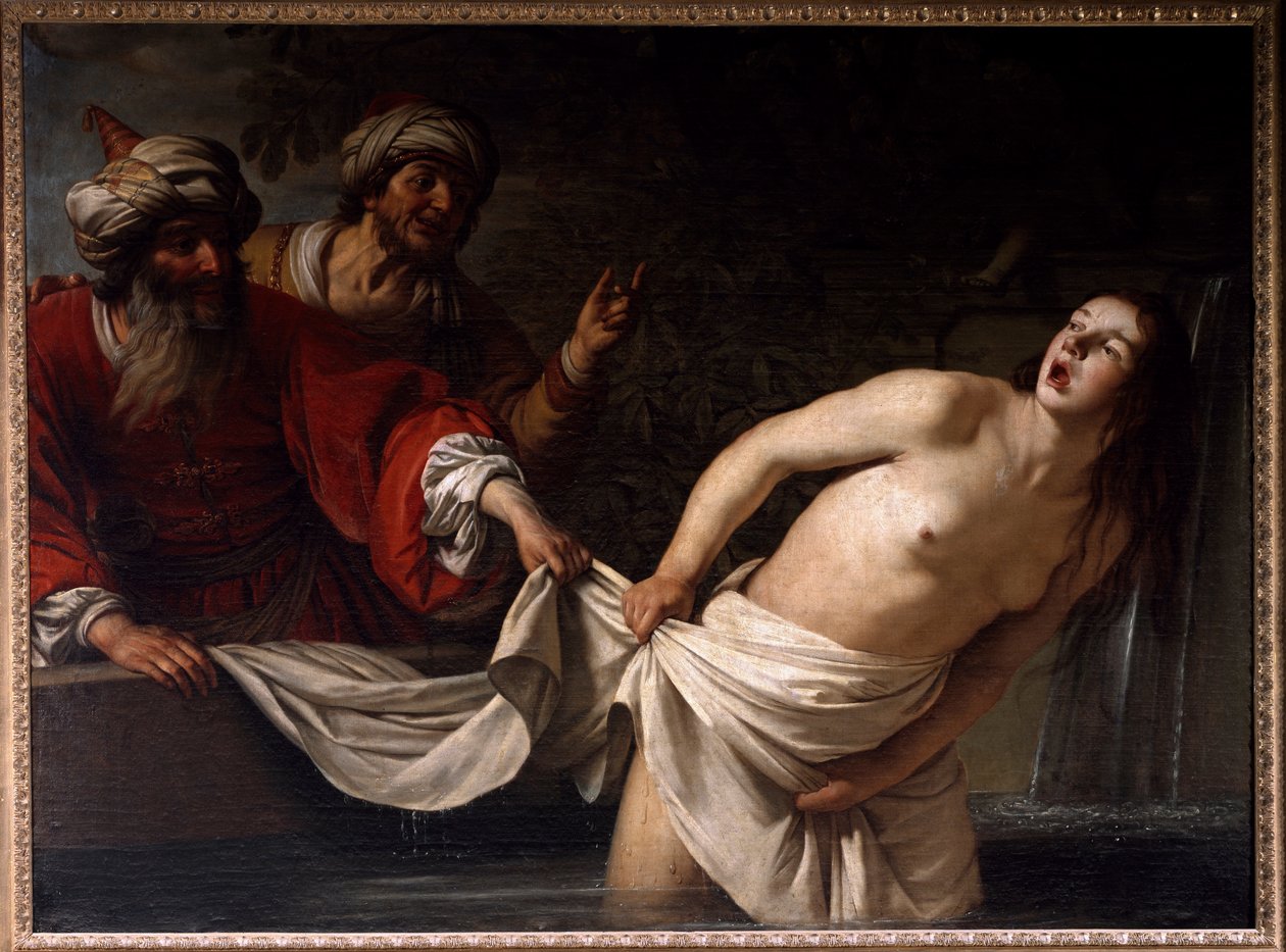 Suzanne in the Bath Obraz od Gherarda delle Nottiho (Gerrit van Honthorst) (1590-1656) 1655 ne. 157x213 cm Řím, Galleria Borghese od Gerrit van Honthorst