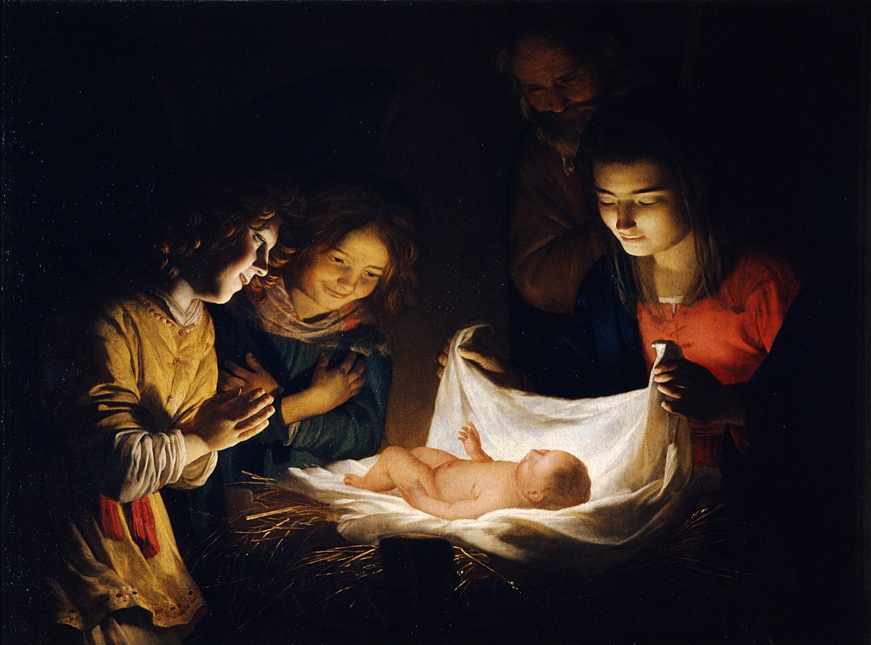 Klanění Ježíšku, c. 1620 od Gerrit van Honthorst