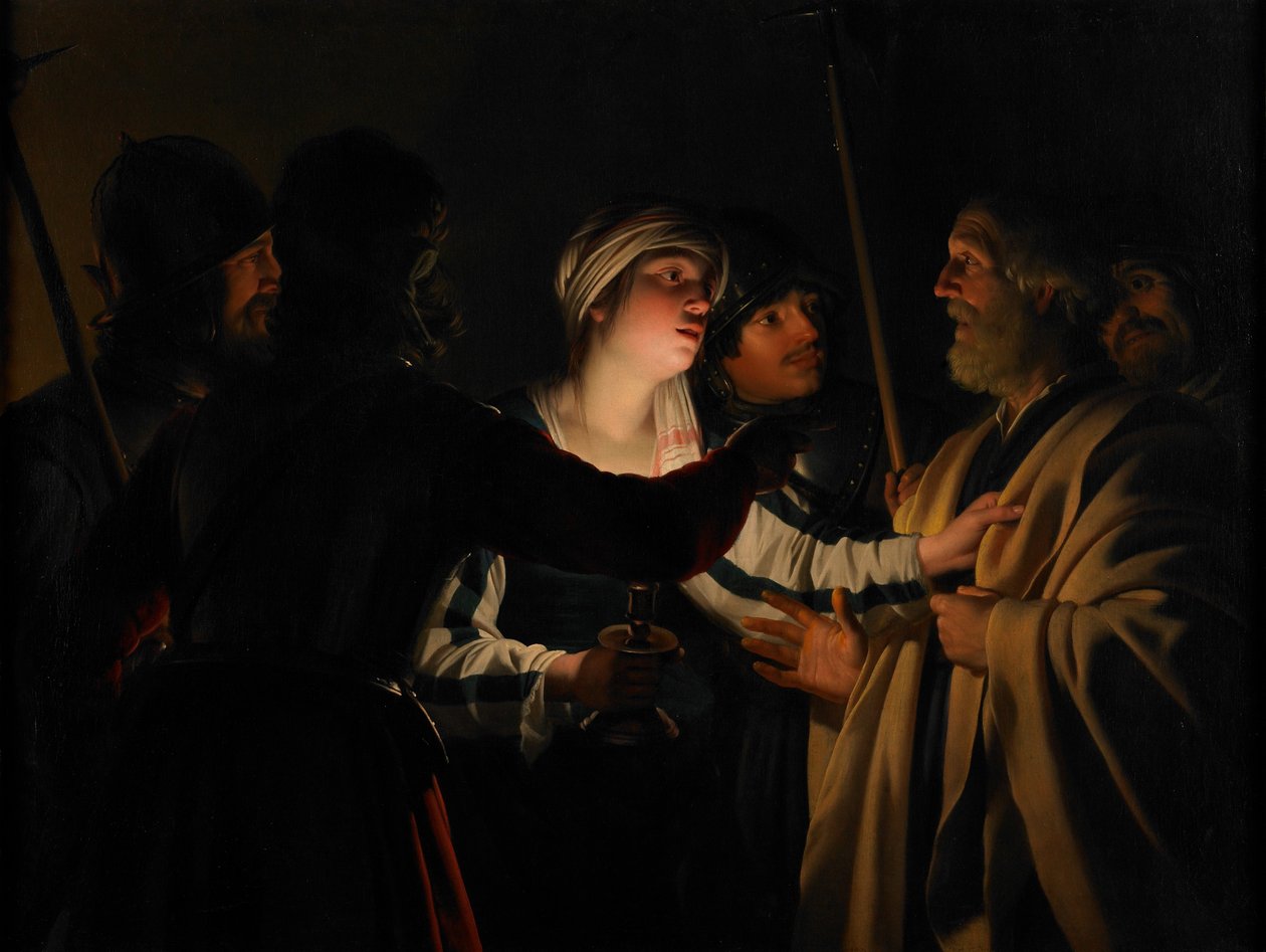 Zapření svatého Petra, kolem roku 1623 od Gerrit van Honthorst