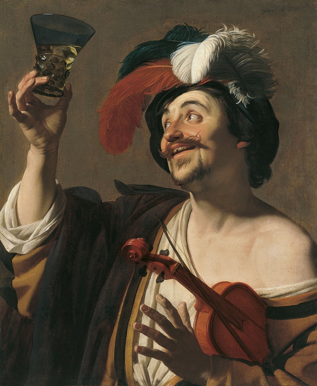 Šťastný houslista od Gerrit van Honthorst
