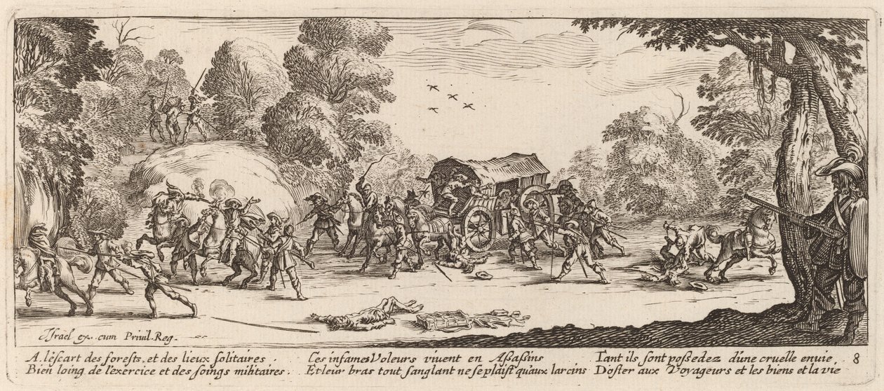 Útok na trenéra od Gerrit van Schagen after Jacques Callot