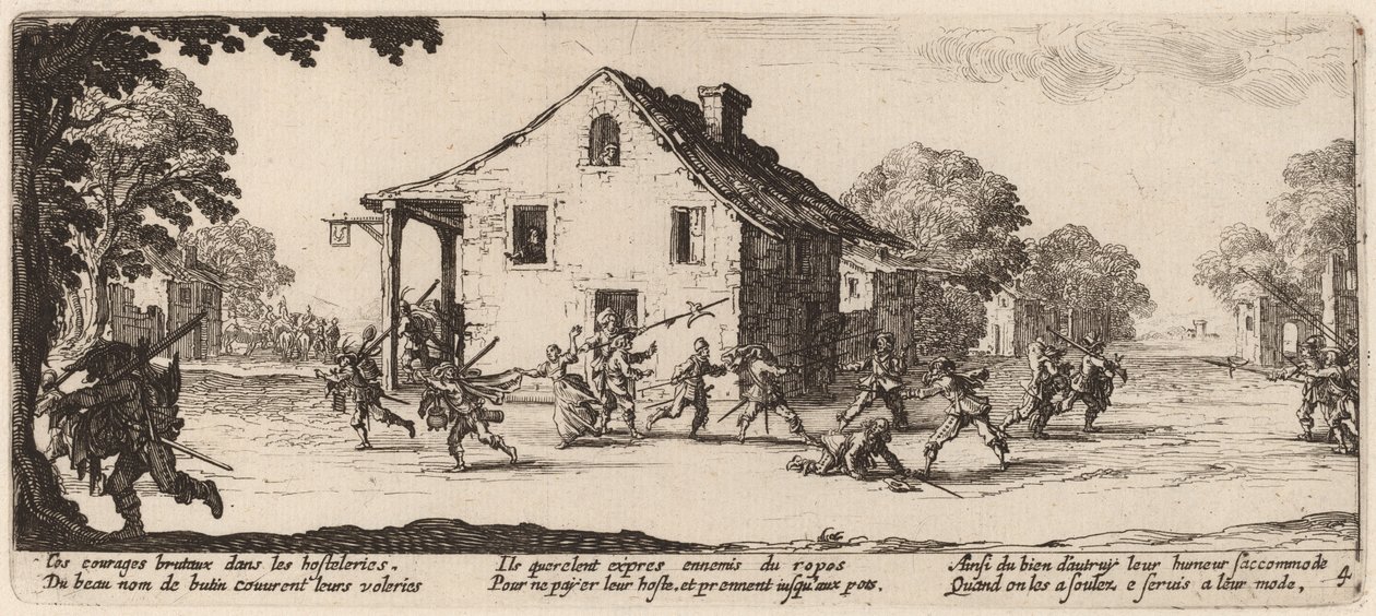 Scéna drancování od Gerrit van Schagen after Jacques Callot