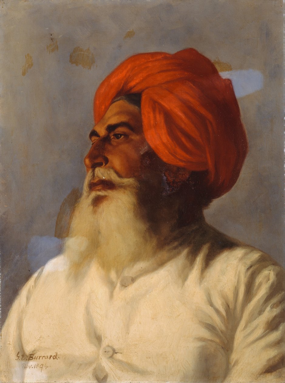 Ganda Singh, sikhský chaprasse z topografického průzkumu č. 14 plukovníka Wilmera, 1894 od Gertrude Ellen Burrard