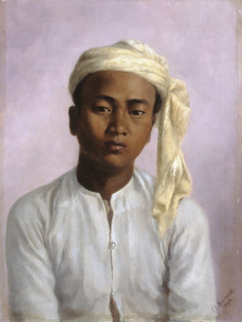 Maung Pe, chaprassee v Triangulation Survey Party, 1892 od Gertrude Ellen Burrard
