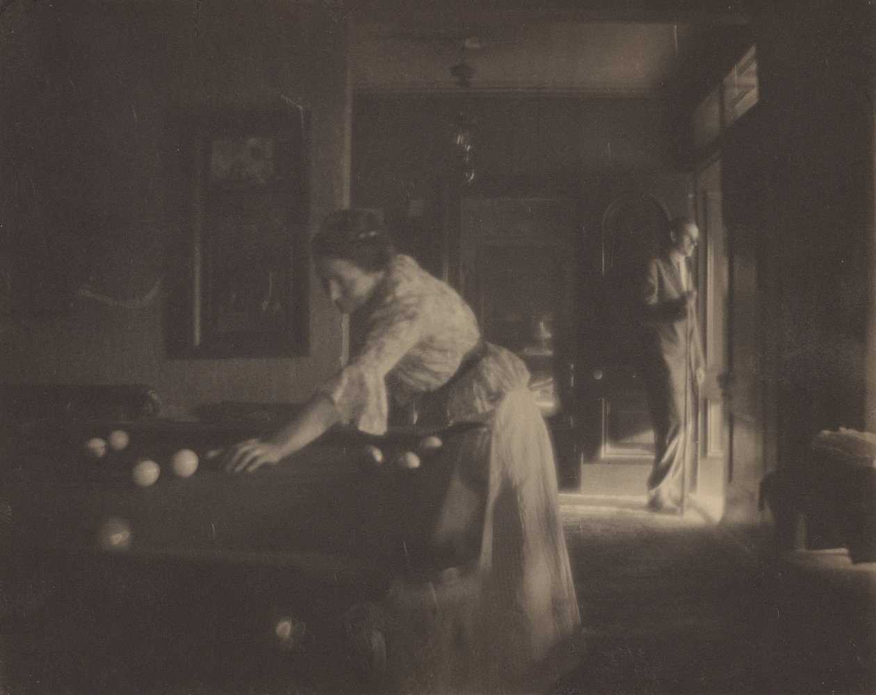 (Gertrude Käsebier OMalley na kulečníku) od Gertrude Käsebier