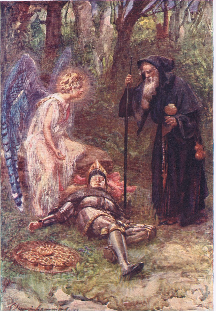 „Pohleďte na tento těžký pohled, ctihodný Sire“, Příběhy královny víl vydal George Harrap and Company od Gertrude E. Demain (after) Hammond