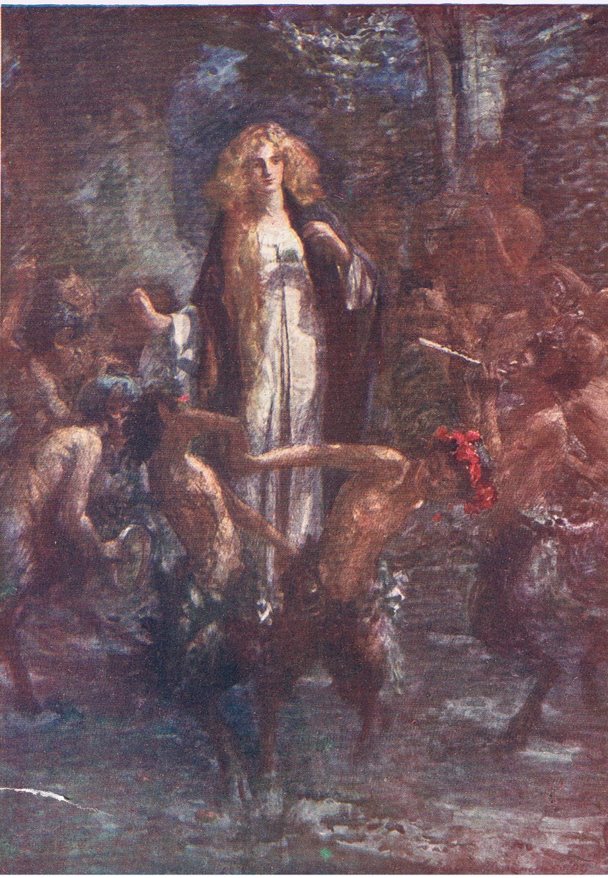Satyrové kolem ní vesele tančili, Příběhy královny víl vydal George Harrap and Company od Gertrude E. Demain (after) Hammond