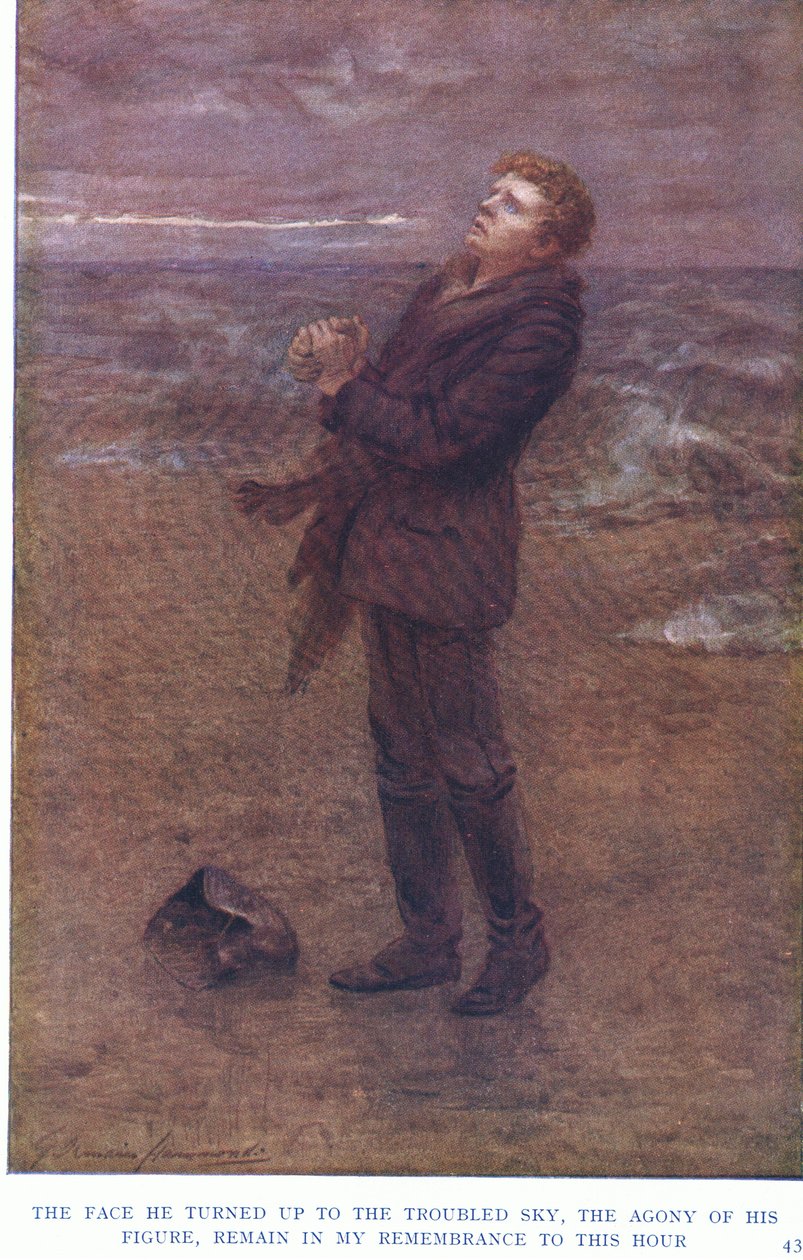 Tvář, kterou obrátil k neklidné obloze, agónie jeho postavy, zůstávají v mé paměti až do této hodiny od Gertrude E. Demain Hammond