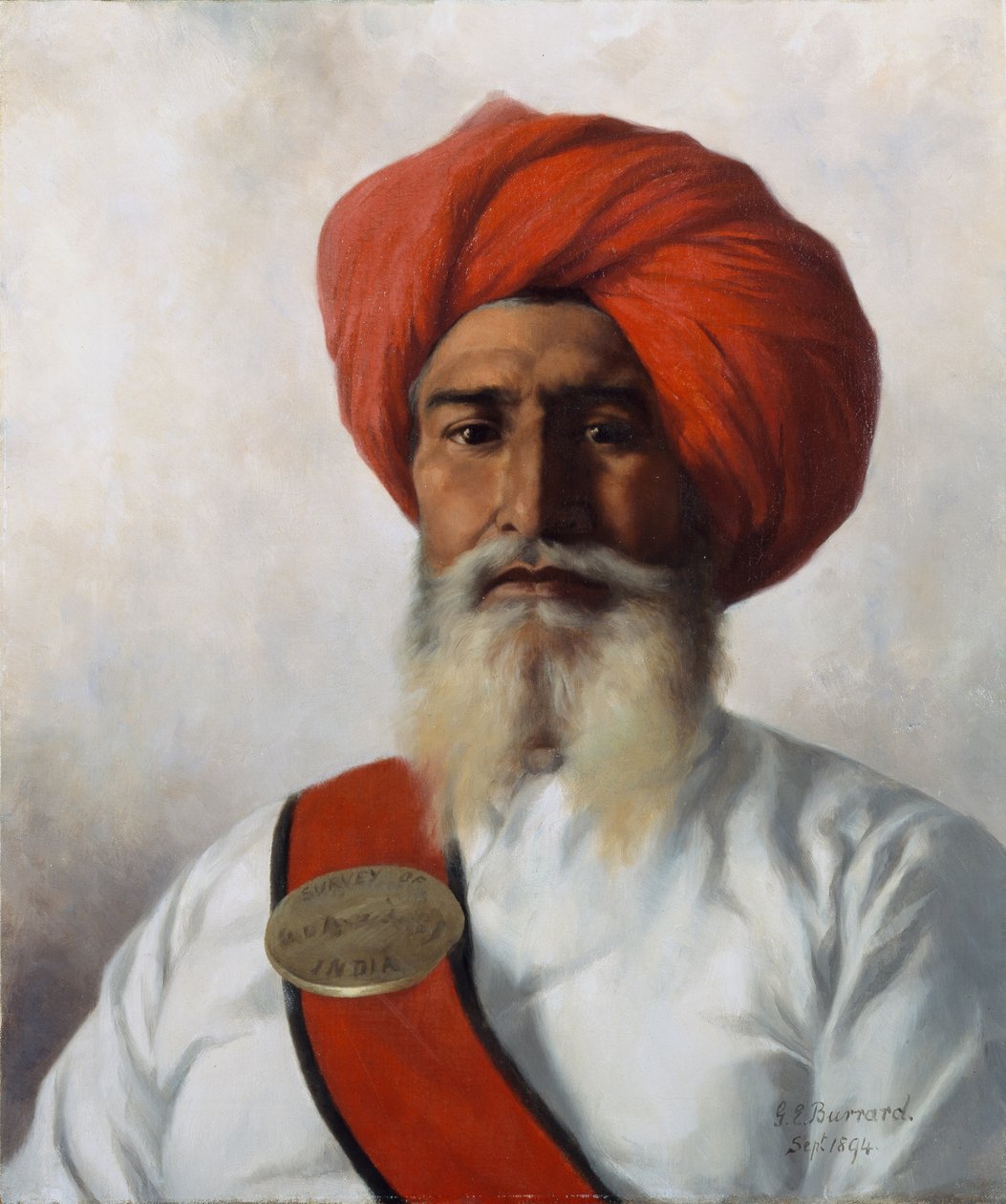 Ganda Singh, sikhský chaprasse z topografického průzkumu č. 14 plukovníka Wilmera, 1894 od Gertrude Ellen Burrard