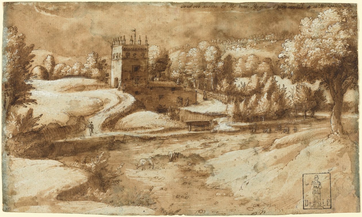 Pohled poblíž Rosora di Serra San Quirico od Gherardo Cibo