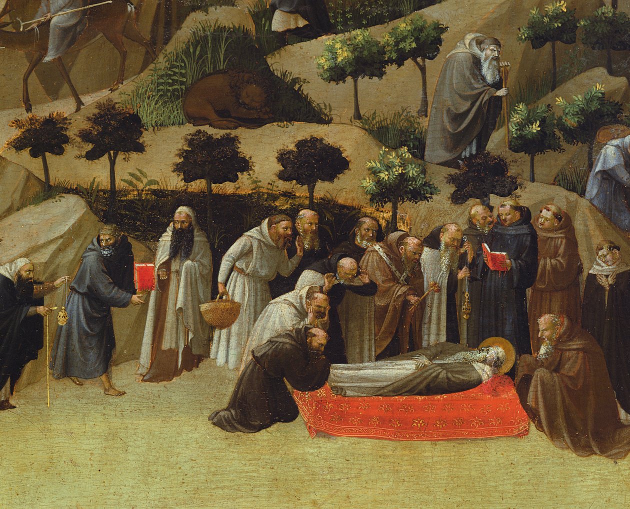 Detail Thebaid, smrt světce, kolem 1410 (tempera na panelu) od Gherardo Starnina