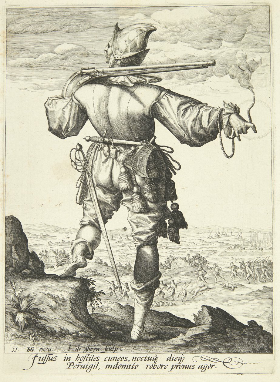 Mušketýr viděný zezadu od Gheyn, Jacques II de