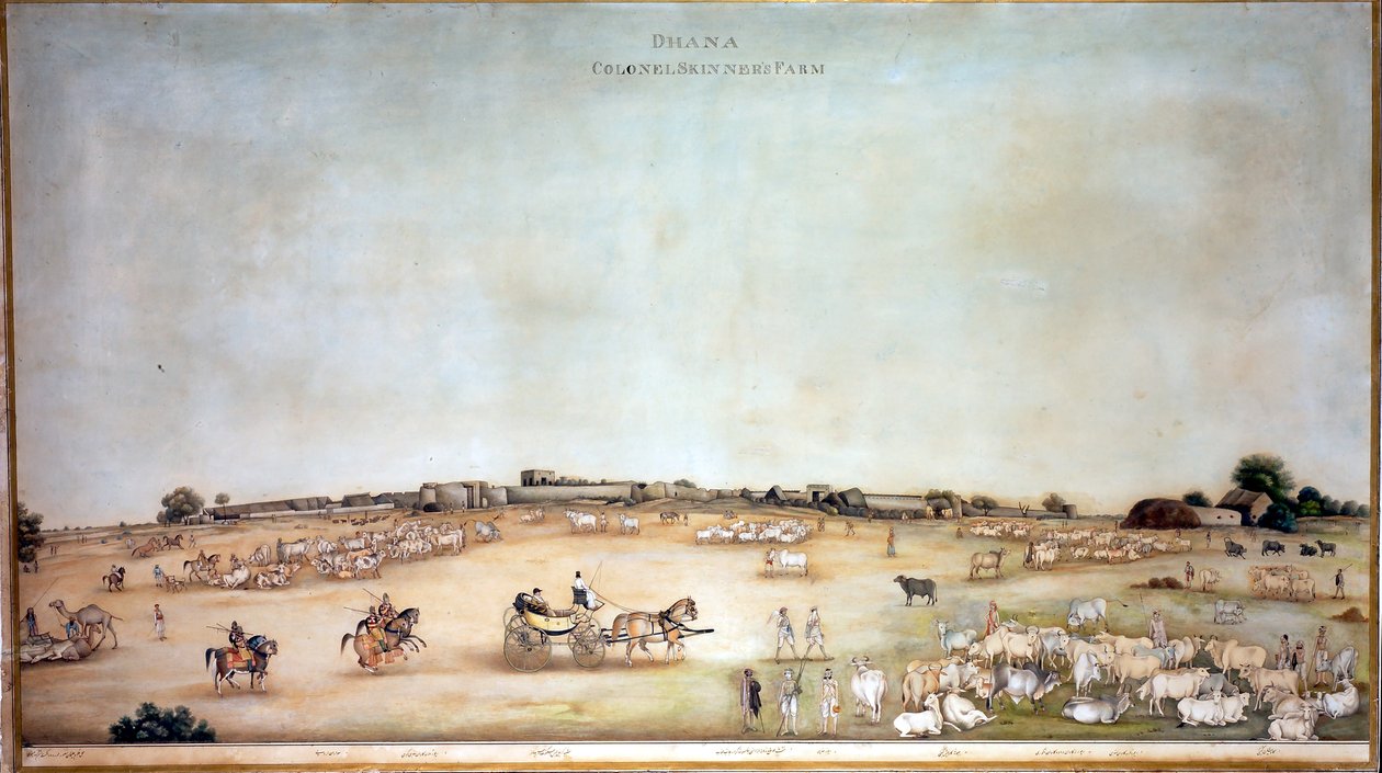 Farma plukovníka Dhany Skinnera, 1828 od Ghulam Ali Khan
