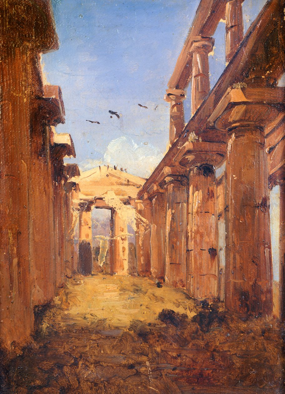 Bazilika Paestum 1845-1848 (olej na plátně) od Giacinto Gigante
