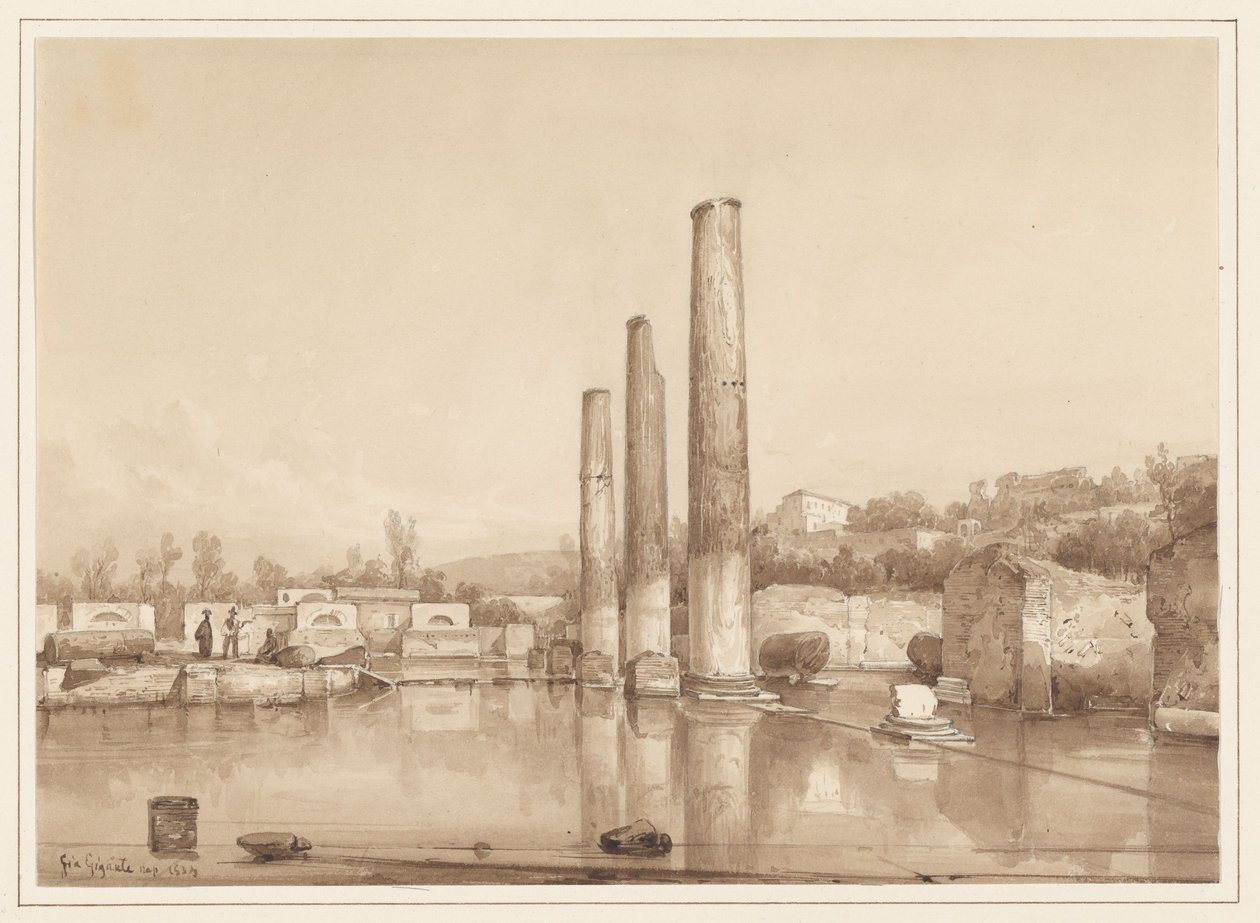 Pohled na ruiny v Pompejích od Giacinto Gigante