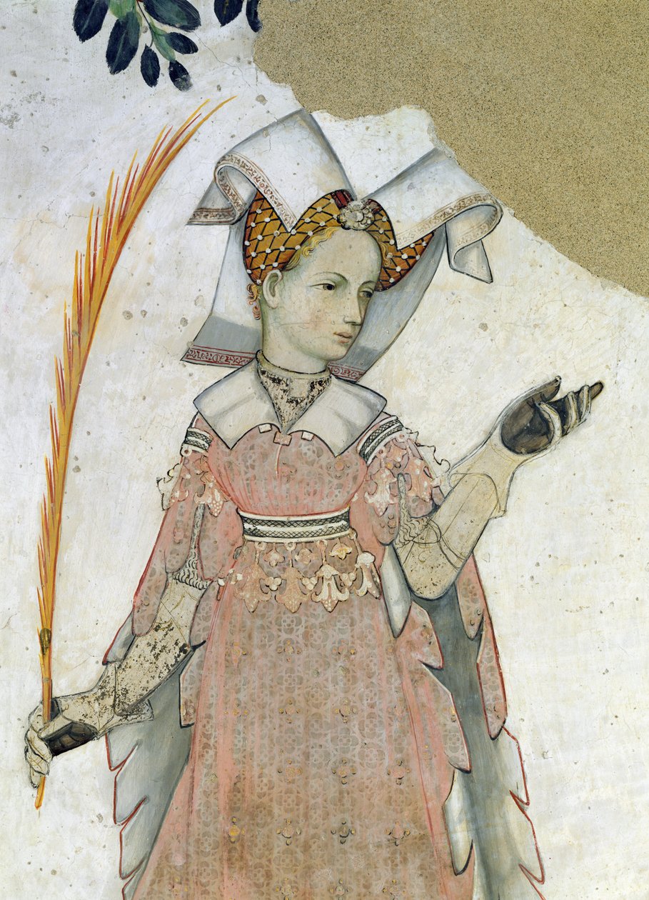 Devět hodných a devět hodných žen, detail Teuty, cca 1418-30 od Giacomo Jaquerio
