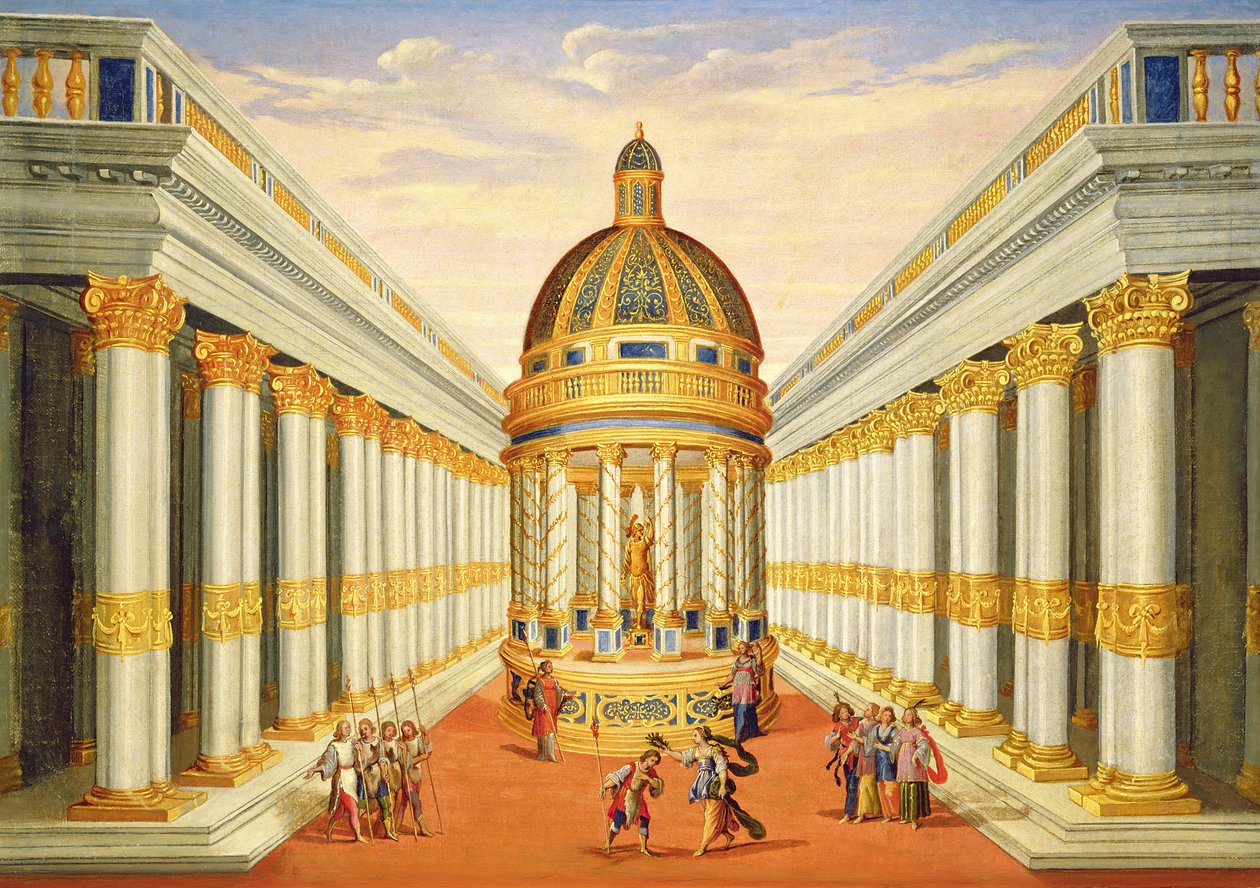 První dějství, scény VII a VIII: Baccusův chrám od Giacomo Torelli