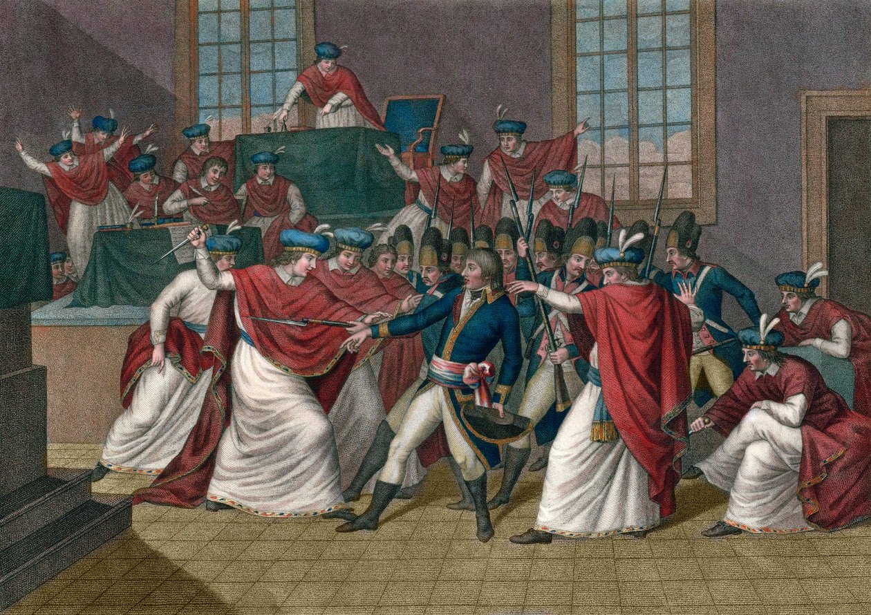 Státní převrat 18 Brumaire (9. listopadu 1799). Napoleon Bonparte (1769-1821) svrhl Direktorium a stal se prvním konzulem - Coup d