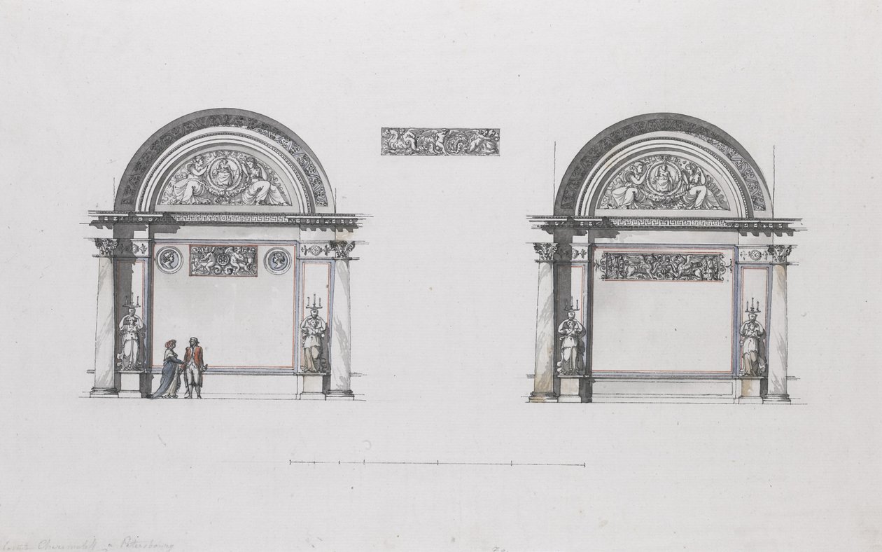Návrh pro palác Šeremetěv, Ostankino, c. 1796 od Giacomo Antonio Domenico Quarenghi