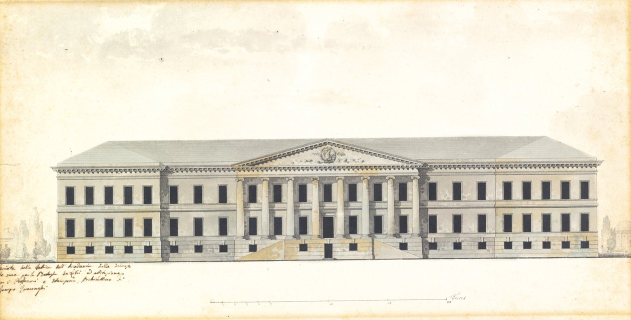 Povýšení průčelí Akademie věd v Petrohradě od Giacomo Antonio Domenico Quarenghi