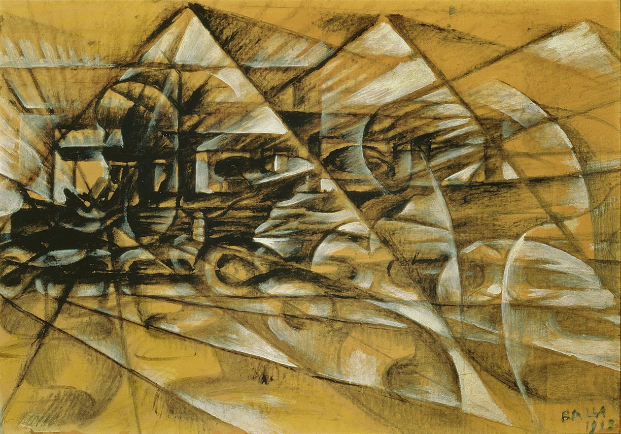 Rychlost automobilu od Giacomo Balla