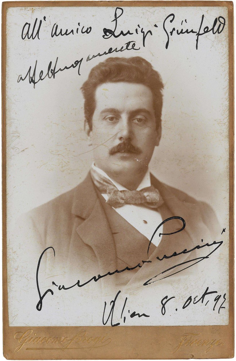Portrét skladatele Giacoma Pucciniho 1858-1924, 1897. od Giacomo Brogi