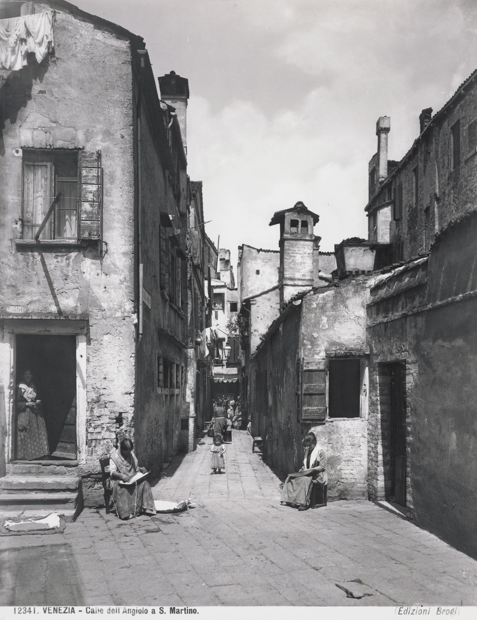Benátky, Calle dellAngiolo v San Martinu, kolem roku 1890 od Giacomo Brogi