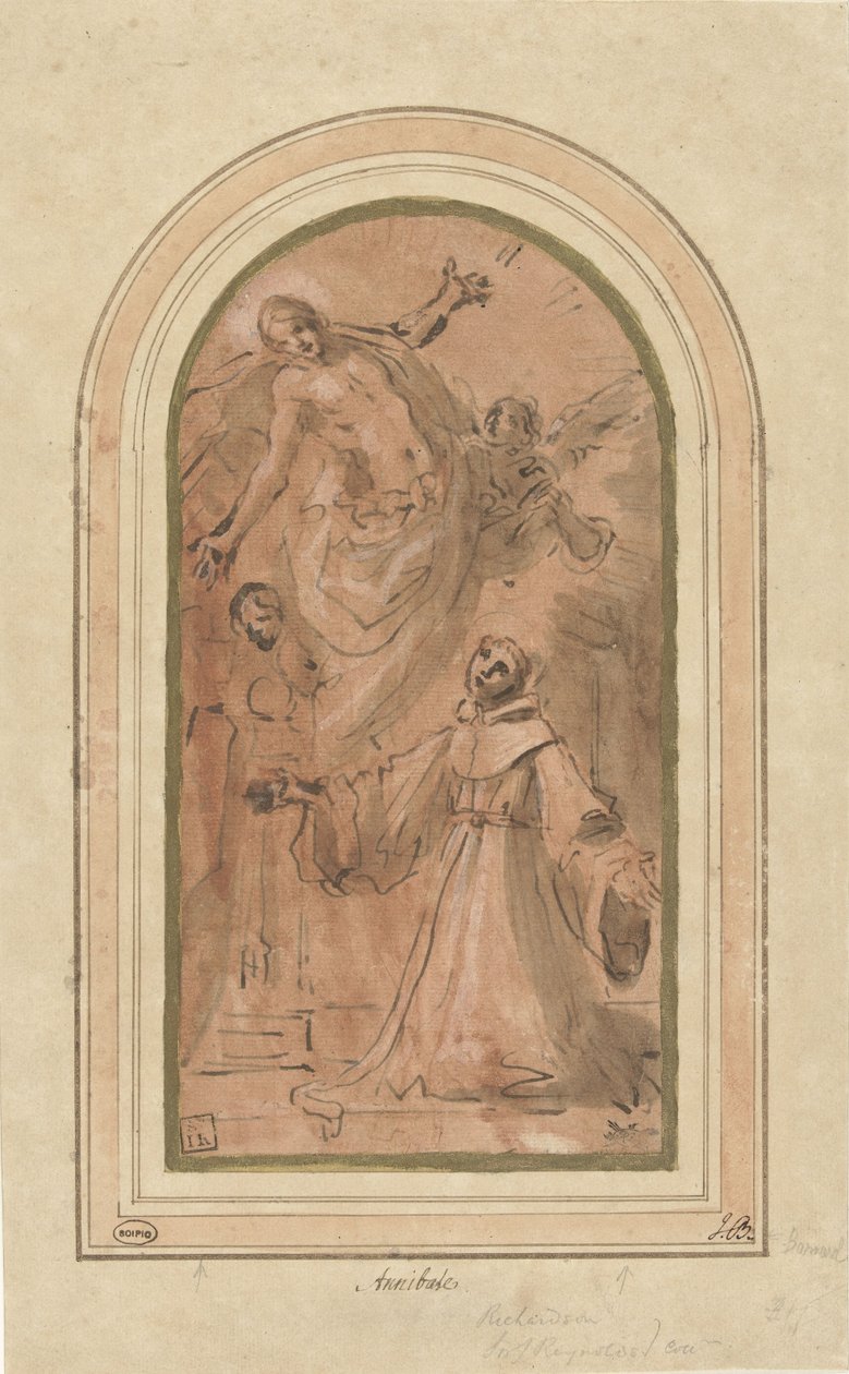 Kristus se zjevuje blahoslavenému Giovanni da San Facondo od Giacomo Cavedone