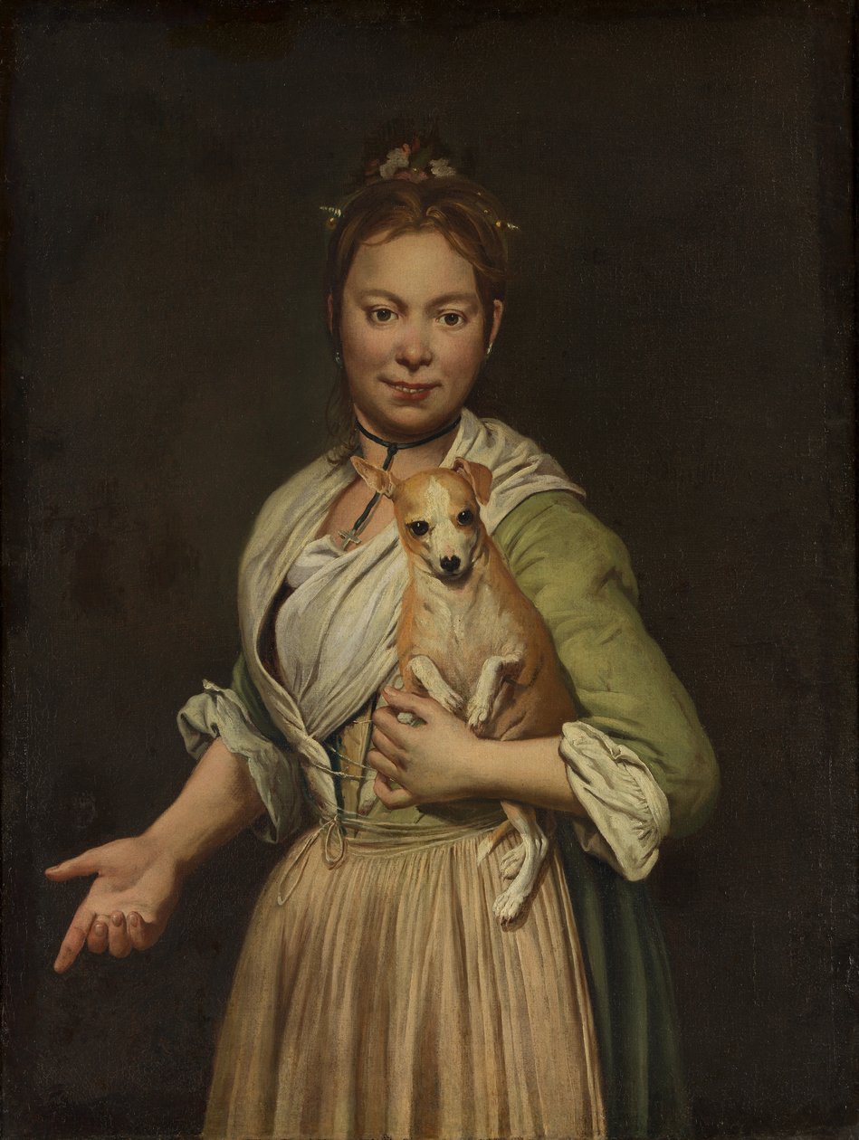 Žena se psem, 40. léta 18. století. od Giacomo Ceruti
