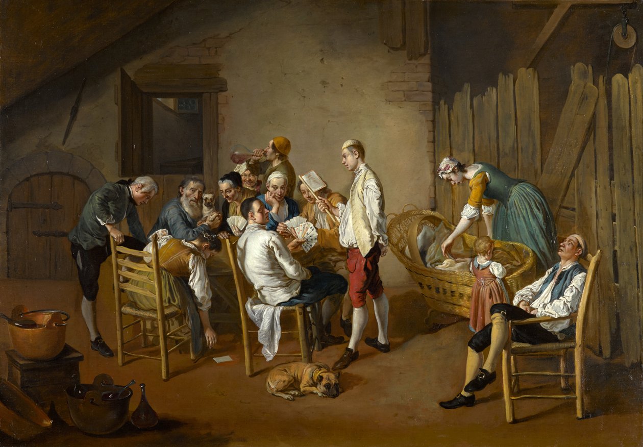 Karetní hra, cca 1738-1750 od Giacomo Ceruti