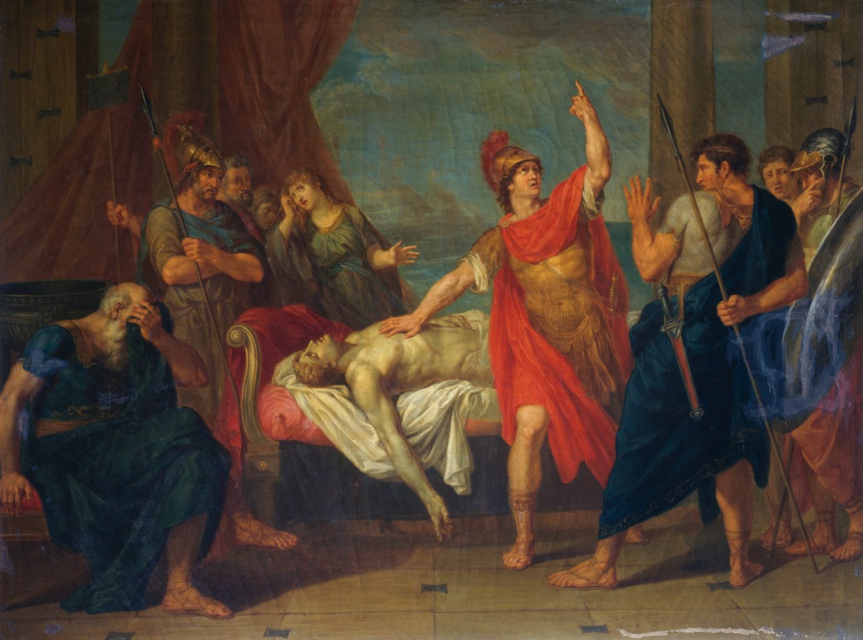 Achilles přísahal na Patroklovo tělo, obraz Giacomo Conca (1787-1852) od Giacomo Conca