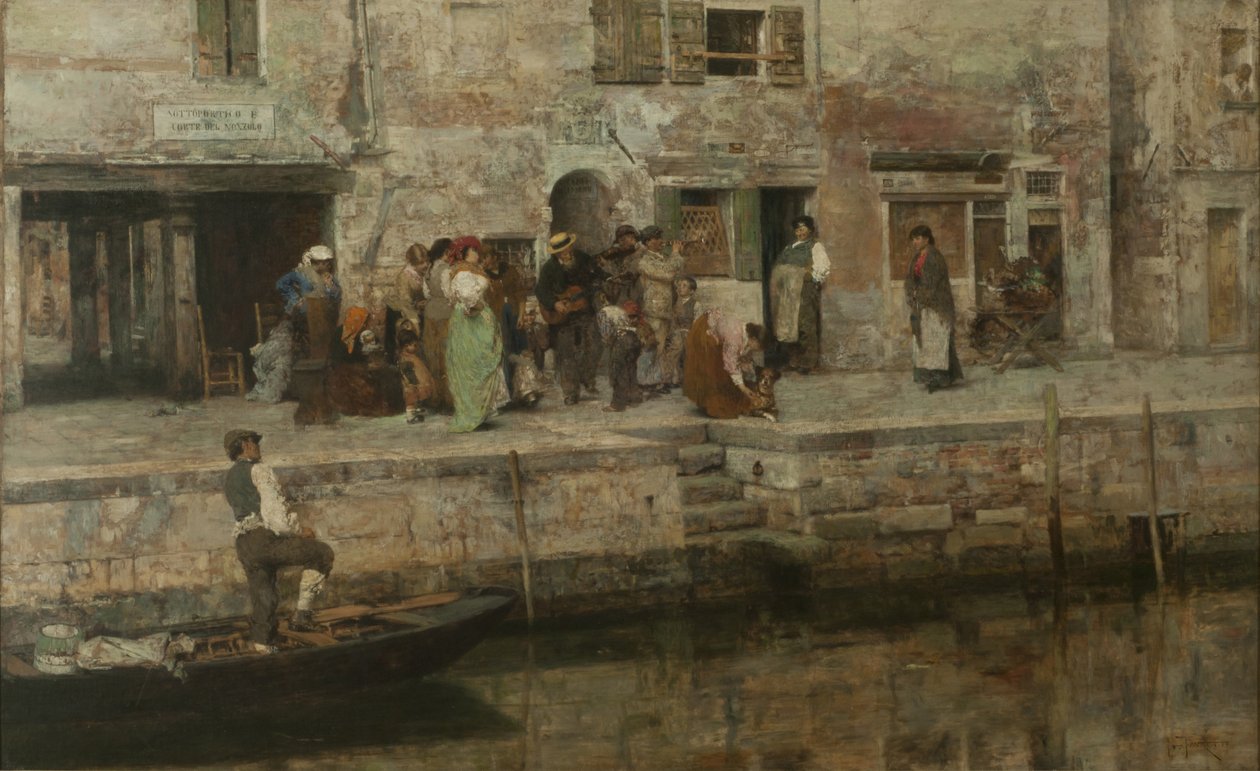 Cestující hudebníci, asi 1881-83 (olej na plátně) od Giacomo Favretto