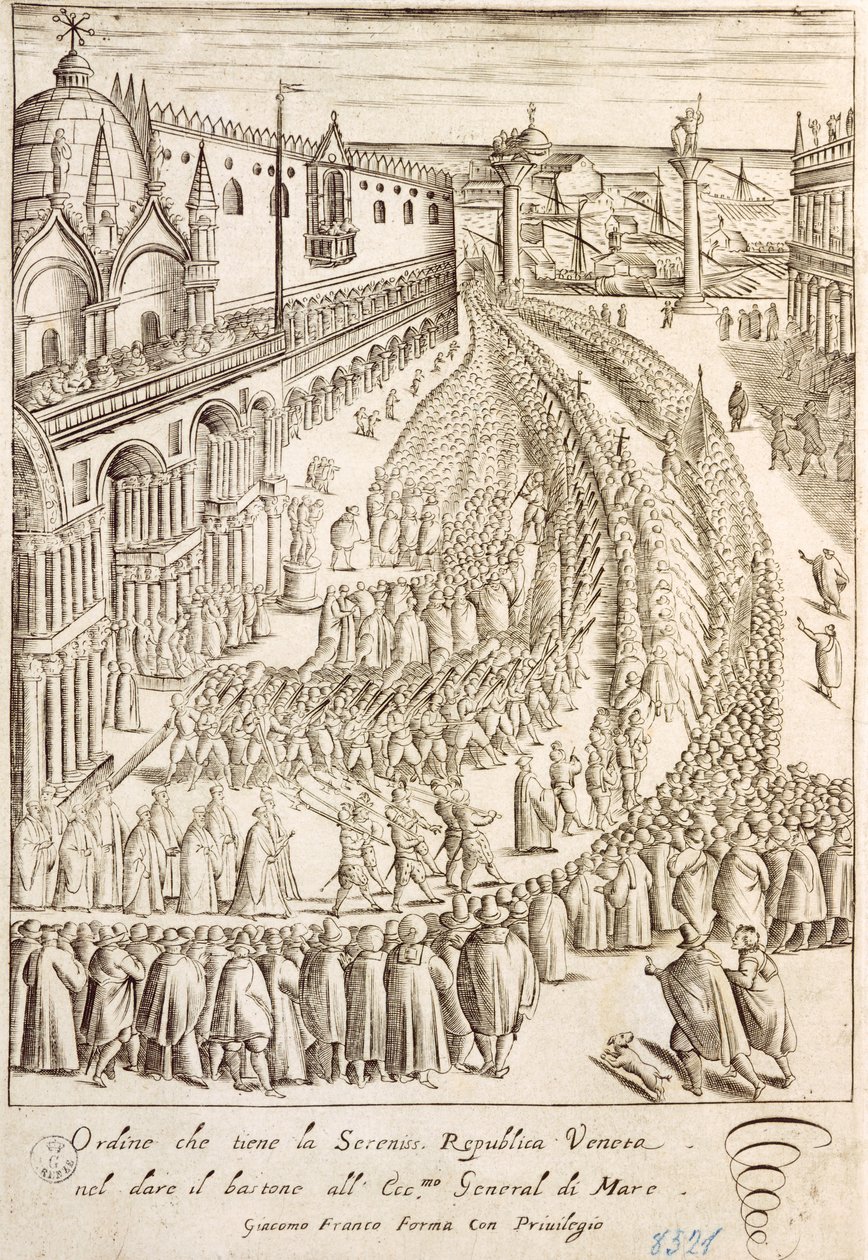 Ceremoniál v Benátkách k předání taktovky velení vrchnímu admirálovi od Giacomo Franco