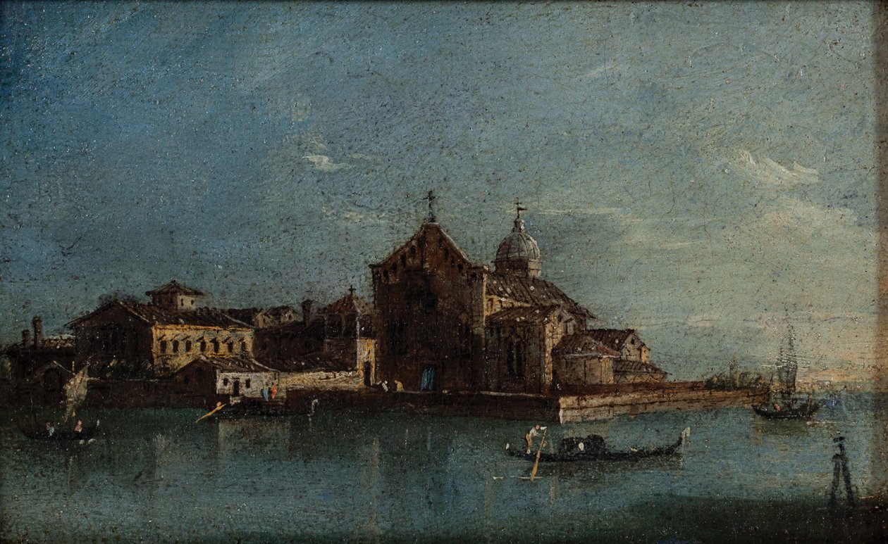 Ostrov Santo Spirito kolem roku 1790 (olej na plátně) od Giacomo Guardi