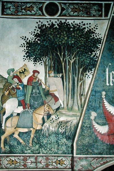 Fontána života, detail trubačů od Giacomo Jaquerio