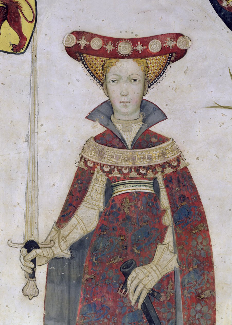 Devět hodných a devět hodných žen, detail Hippolyta, 1418-30 od Giacomo Jaquerio