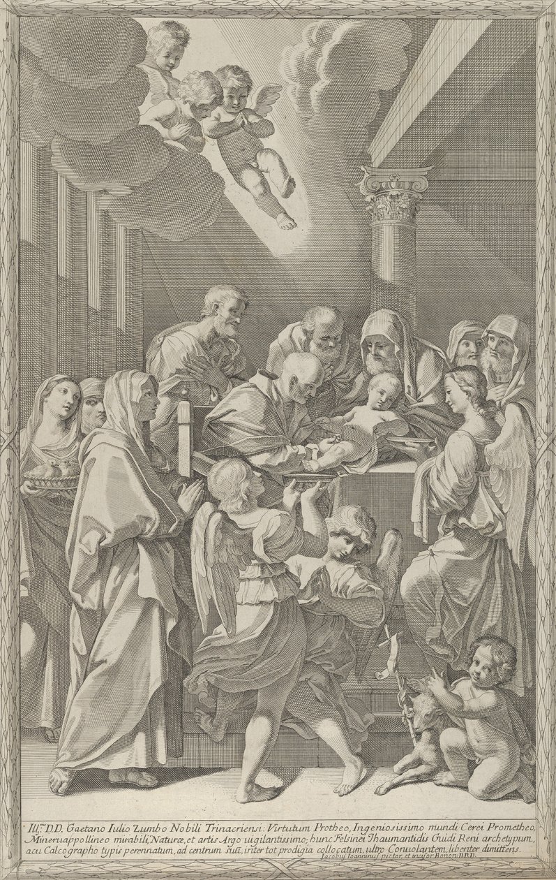 Obřízka Krista, skupina mužů, žen a andělů, kteří ho obklopují, vy..., 1687-1717. od Giacomo Maria Giovannini