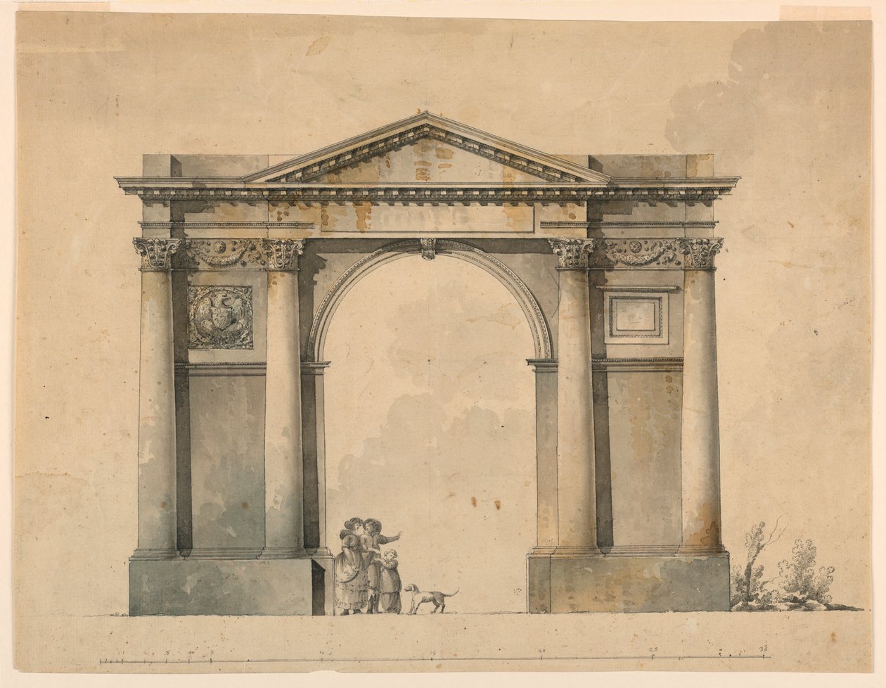 Návrh vítězného oblouku pro Napoleon IN, Bergamo, Itálie od Giacomo Quarenghi