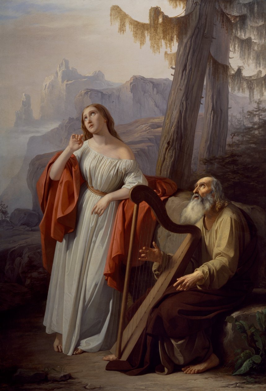 Ossian pěvecké výkony Carthonu na Malvinu, Giacomo Trecourt (1812-1882) od Giacomo Trecourt