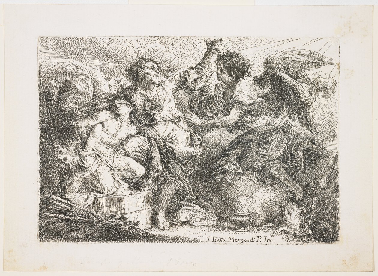 Abraham obětující Izáka od Giambattista Mengardi