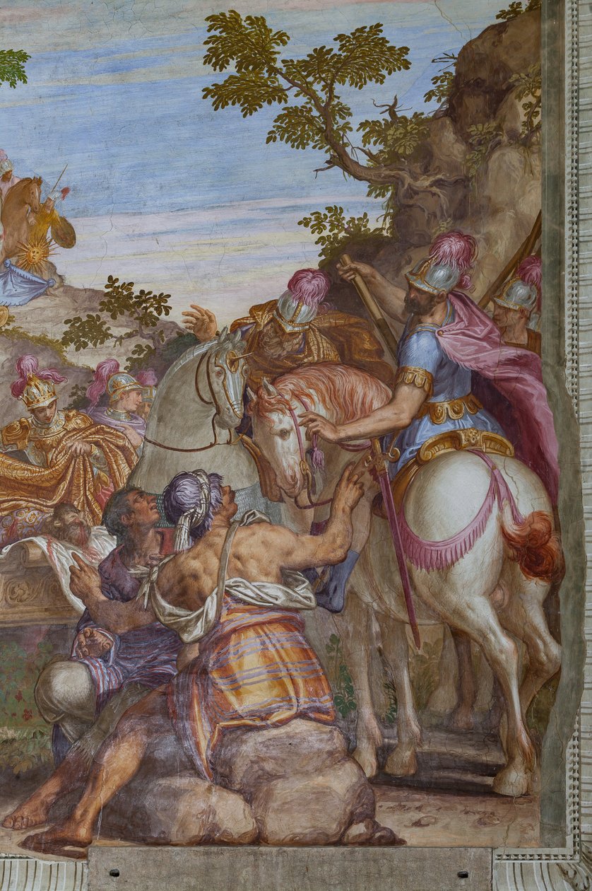 Alexandr Veliký zakrývající mrtvolu Daria pláštěm, Hlavní sál od Giambattista (1526 78) Zelotti